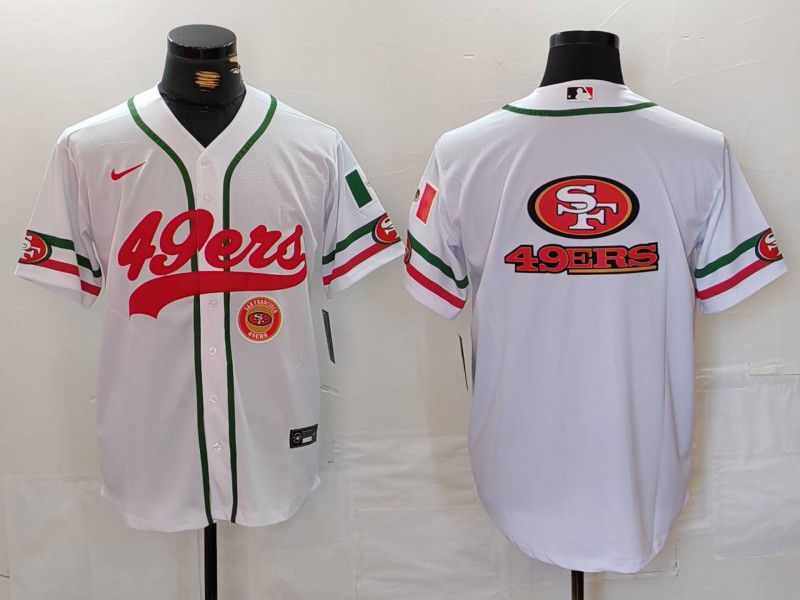 Men San Francisco 49ers Blank White Joint Name 2024 Nike Limited NFL Jersey style 7033->kansas city royals->MLB Jersey